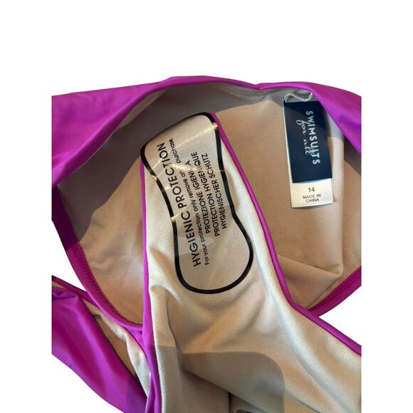 SWIMSUITS FOR ALL CHEEKY BIKINI BOTTOM BEACH ROSE SIZE 14 NWOT - Picture 5 of 5